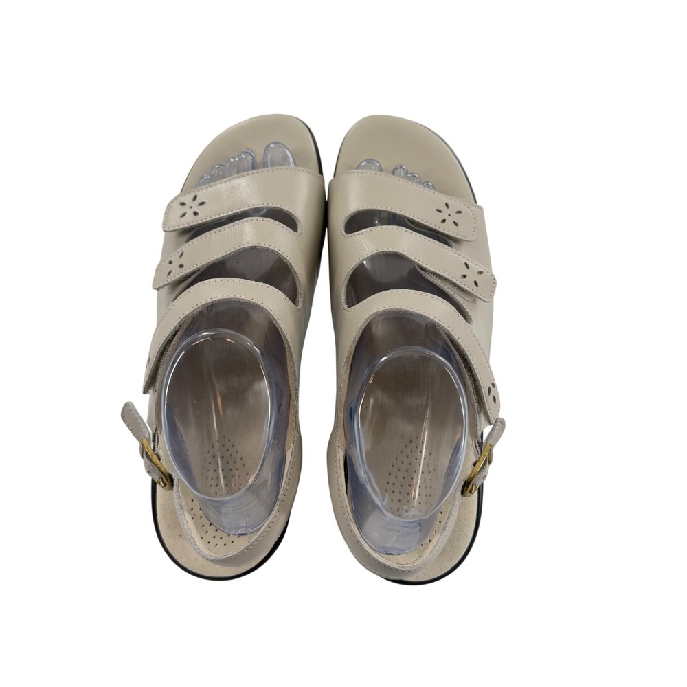 SAS Quatro Slingback Sandals Bone Leather Womens 10 WW (Double Wide) Comfort - Picture 3 of 10